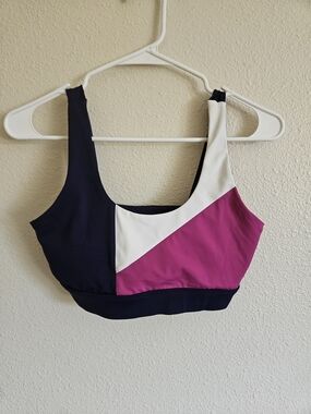 Wilo Colorblock Sports Bralette - Navy, White & Magenta